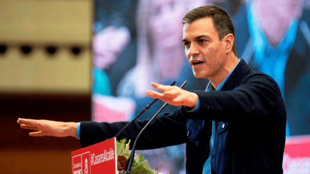 El presidente del Gobierno, Pedro Sánchez, en un mitin del PSOE / EFE