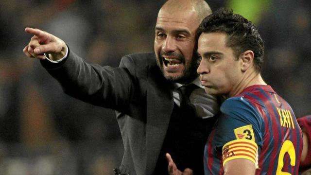 Una foto de Pep Guardiola y Xavi Hernández en el Barça / EFE