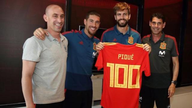 Rubiales, Ramos, Piqué e Hierro en una imagen de archivo / EFE