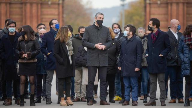 El consejero de Acción Exterior, Bernat Solé, a su llegada al juicio celebrado en el Tribunal Superior de Justicia de Cataluña por permitir el referéndum cuando era alcalde de Agramunt (Lleida) / ERC