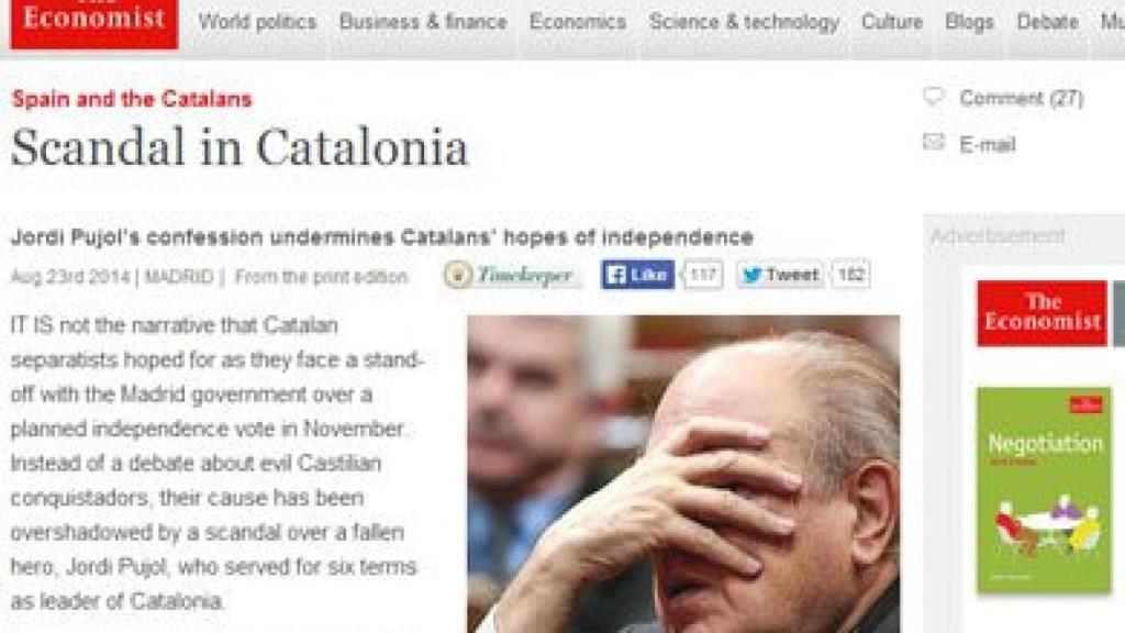 El escándalo Pujol, en 'The Economist'