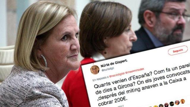 La expresidenta del Parlament, Núria de Gispert, y su nuevo tuit contra Ciudadanos / CG