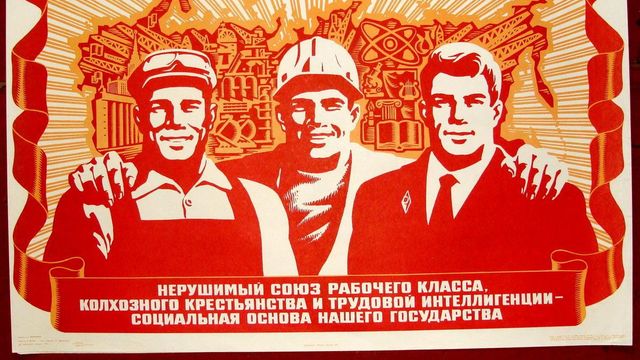 Cartel de propaganda de la antigua URSS. Historias soviéticas