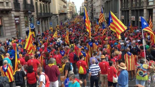 Asistentes a la manifestación en favor de la independencia con motivo de la Diada / ANC
