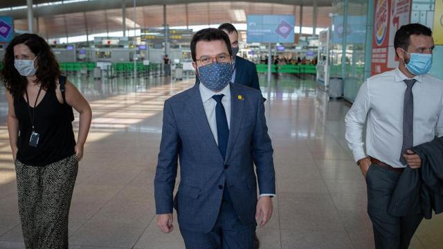 Pere Aragonès durante una visita el Aeropuerto de Barcelona / EP