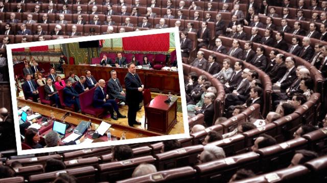 El Congreso durante la Legislatura Constituyente (1977-1979) con una foto del juicio por el 1-O