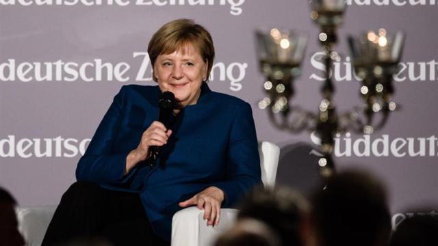 Angela Merkel durante la Noche de la Economía Europea que organiza el diario 'Süddeutsche Zeitung' / EFE