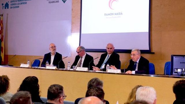 Ramon Masià (2d) en la presentación de su candidatura para presidir la Cámara de Comercio de Barcelona en Viladecans (Barcelona) / CG