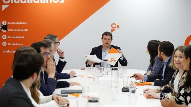 El líder de Ciudadanos Albert Rivera, durante la reunión del Comité Permanente del partido, esta mañana en Madrid / EFE