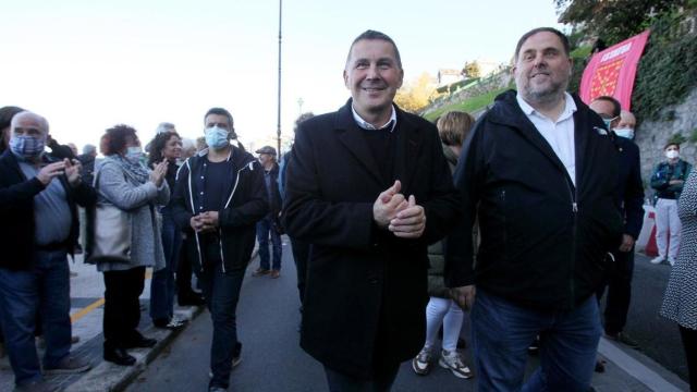 Oriol Junqueras y Arnaldo Otegi se manifiestan juntos en Euskadi / EP
