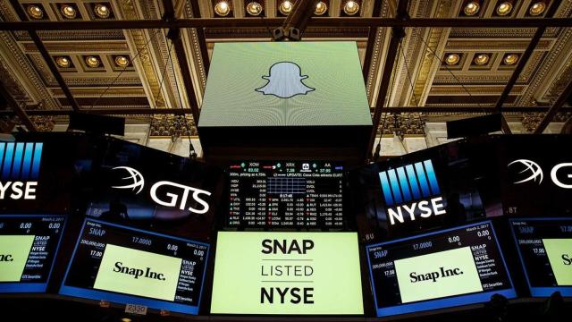 Snap, matriz de Snapchat, en las pantallas de Wall Street