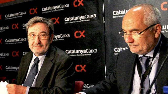 Narcís Serra y Adolf Todó cuando dirigían CatalunyaCaixa