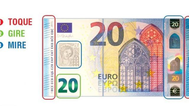 Tocar, girar, mirar, la fórmula para detectar si un billete es falso
