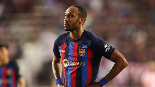 Pierre-Emerick Aubameyang, durante un partido con el FC Barcelona / REDES