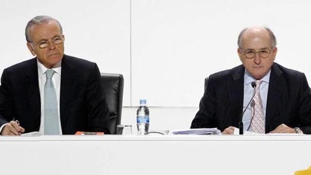 El expresidente de Caixabank Isidro Fainé (i) y el presidente de Repsol, Antonio Brufau (d) / EFE