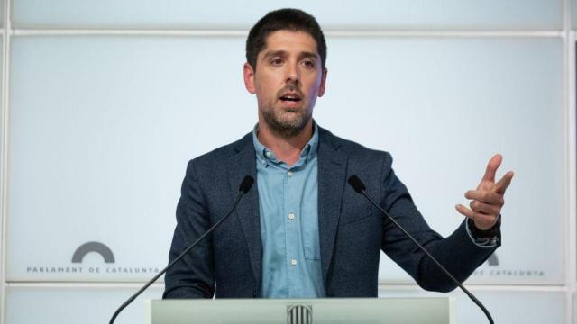 Rueda de prensa del portavoz de los comunes en el Parlament, David Cid, que pide explicaciones sobre la disolución del comité Covid / David Zorrakino (EP)