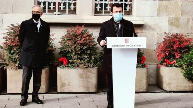 Pere Aragonès anuncia la reunión de la mesa de diálogo en las próximas semanas a las puertas del ayuntamiento de Granollers/ EUROPA PRESS
