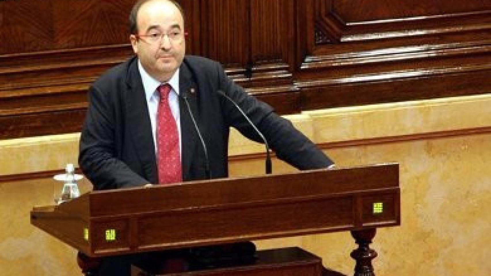 El primer secretario del PSC, Miquel Iceta, en su intervención en el Debate de Política General en el Parlamento Autonómico.