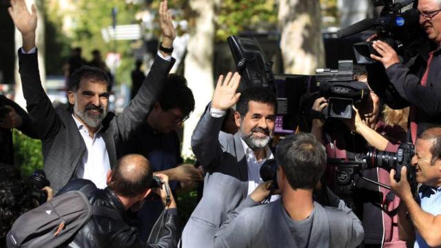 Los líderes de la ANC y Òmnium, Jordi Cuixart y Jordi Sànchez, en una imagen de archivo / EFE