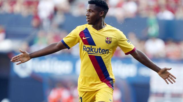 Ansu Fati celebrando un gol con el Barça /FC BARCELONA