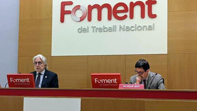 Josep Sánchez Llibre (i), presidente de Foment, junto a Salvador Sedó, responsable de Desarrollo Sostenible / CG
