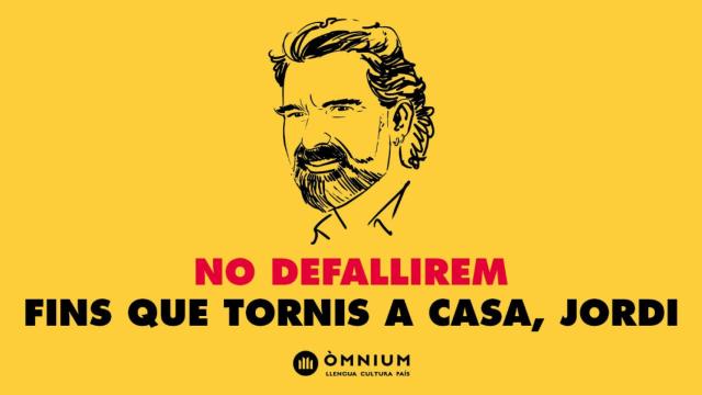 Un cartel de Òmnium Cultural reclamando la liberta de Jordi Cuixart / TWITTER