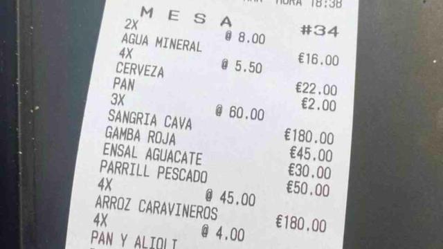 Cuenta de un bar de Formentera / TWITTER