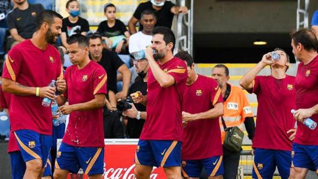 El equipo de Barça Legends preparándose para el amistoso / FCB