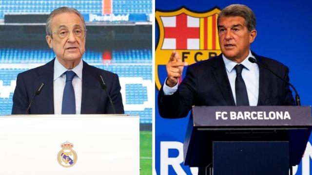 Florentino Pérez del Real Madrid y el Barça de Joan Laporta en un fotomontaje / Culemanía