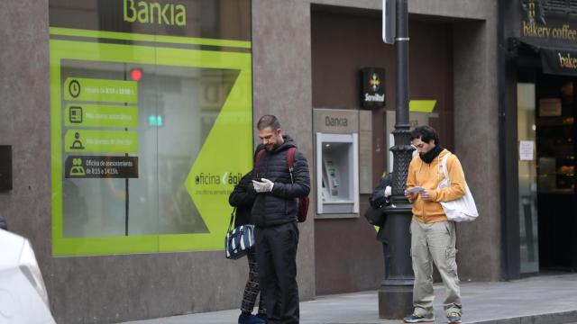 Oficinas de Bankia durante la crisis del coronavirus / EP