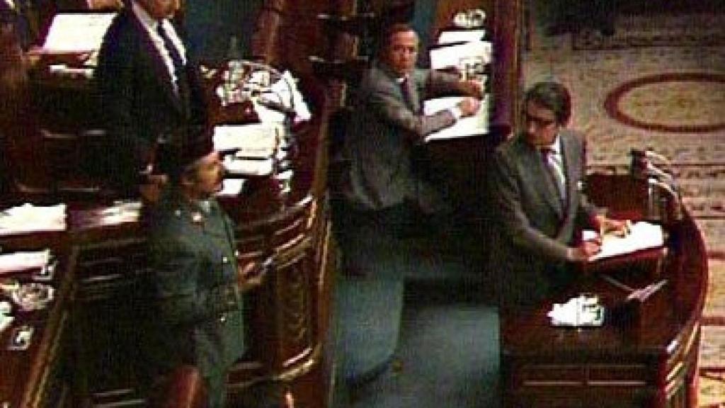 El golpista Antonio Tejero Molina, durante el intento de golpe de Estado del 23-F