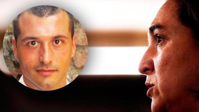 Oriol Companyon, director de Ètic Habitat y militante de BComú y la alcaldesa de Barcelona, Ada Colau / FOTOMONTAJE CG