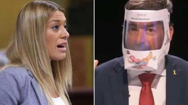 Los diputados de JxCat en el Congreso, Míriam Nogueras, y en el Parlament, Joan Canadell