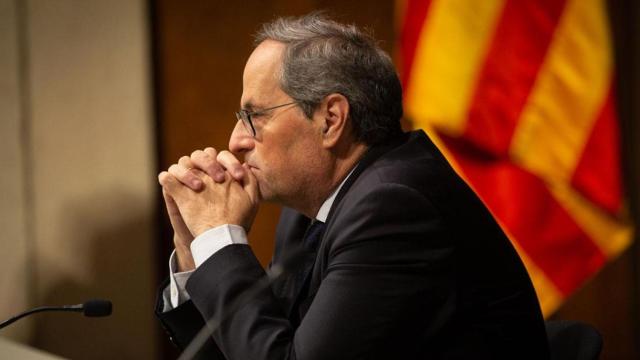El presidente del Gobierno catalán, Quim Torra, en el Palau de la Generalitat / EUROPA PRESS