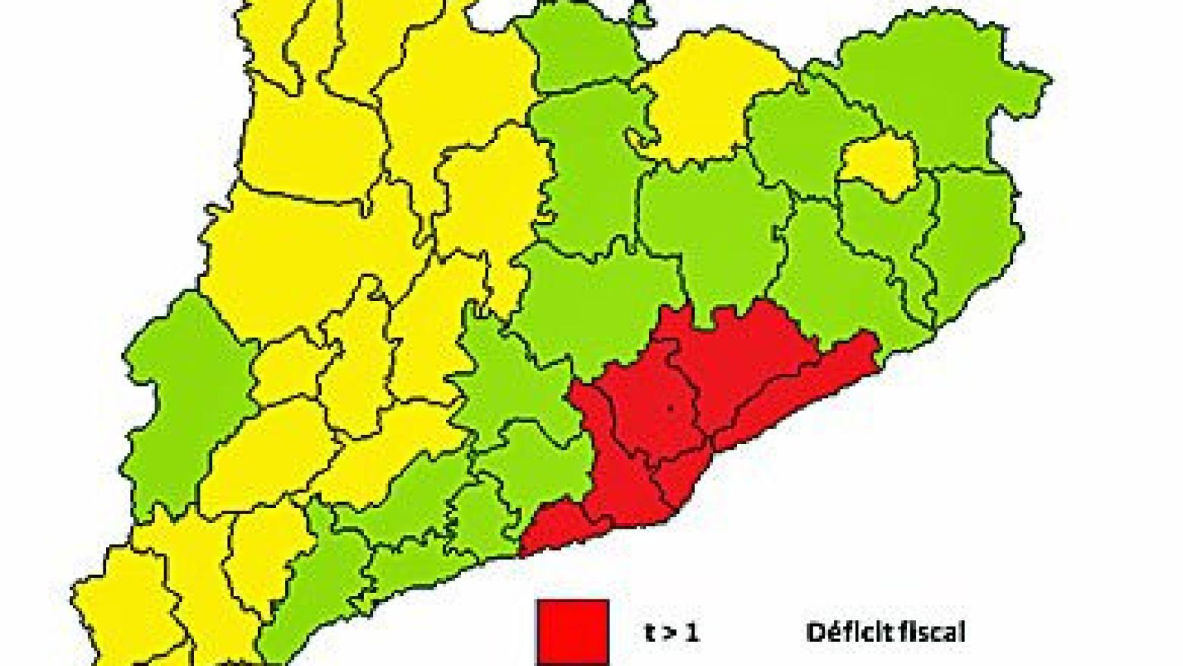 Saldos fiscales intercomarcales en Cataluña