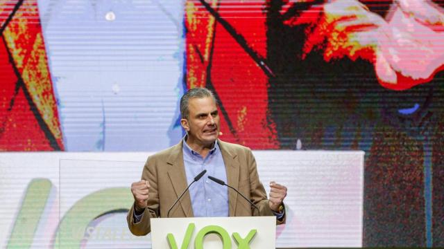 El secretario general de Vox, Javier Ortega Smith, en el acto de Vistalegre / EP