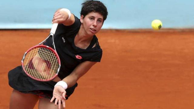 Carla Suárez durante un partido de tenis / EFE