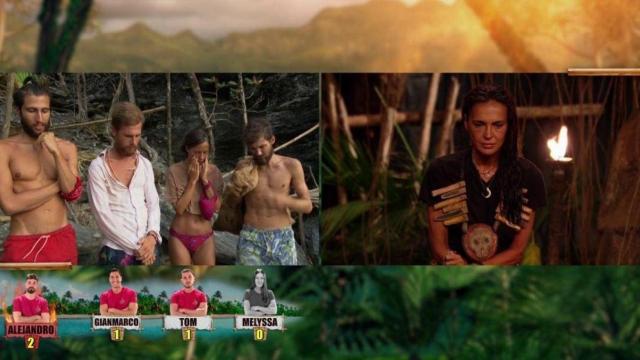 Alejandro, Tom y Gianmarco en 'Supervivientes' / MEDIASET