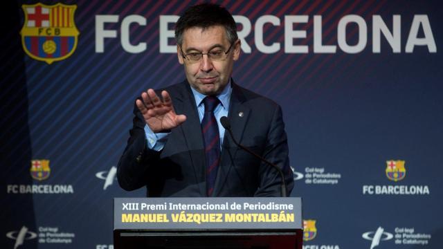 Josep Maria Bartomeu en una rueda de prensa del Barça / EFE