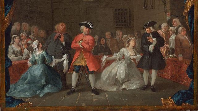 Escena de la 'Ópera del mendigo' (1728), obra de William Hogarth