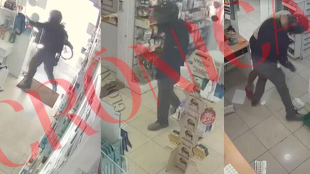 Tres imágenes del robo a una farmacia del barrio de Monbau de Barcelona / CG