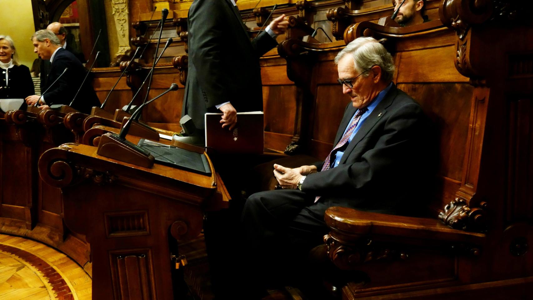 El exalcalde de Barcelona, Xavier Trias, en el plenario del pasado viernes / DGM