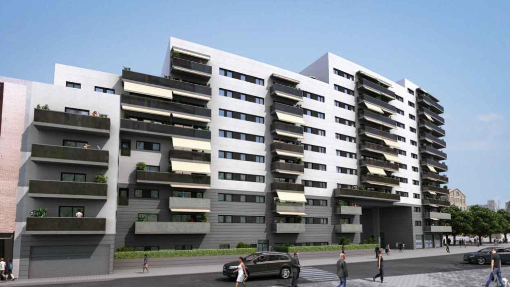 Uno de los bloques de viviendas de Can Batlló