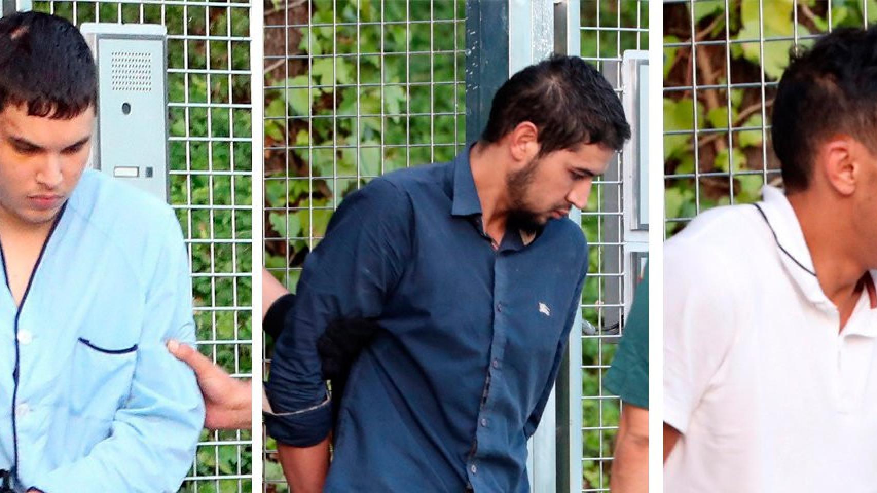 Tres de los cuatro detenidos: Mohamed Houli Chemlal, Dris Oukabir y Salah El Karib / EFE- J.J. Guillén