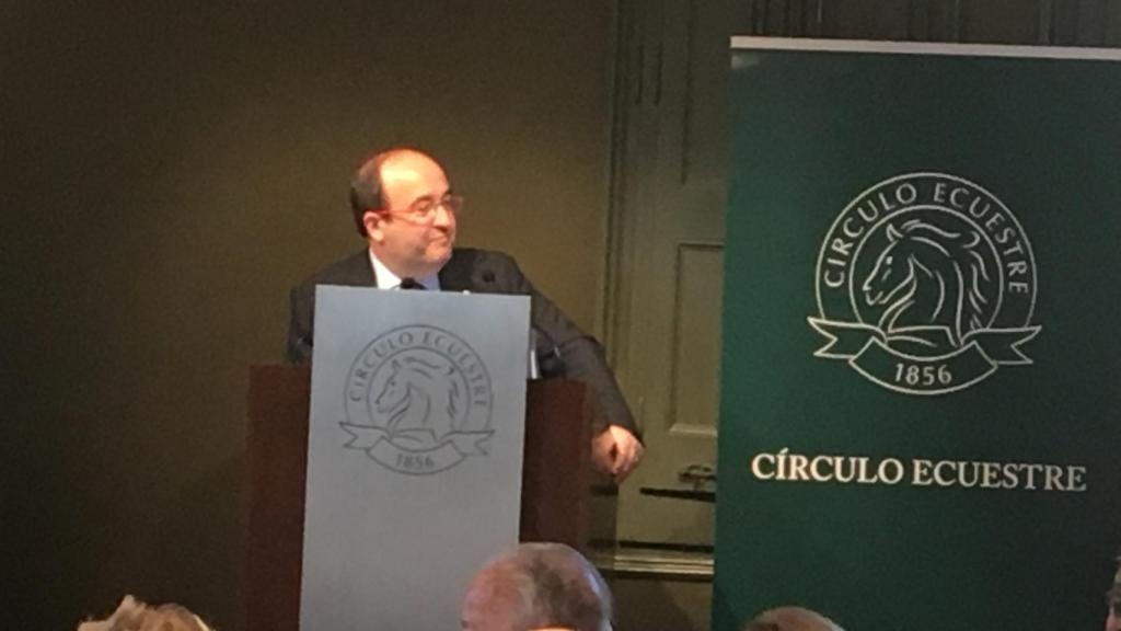 Miquel Iceta durante su conferencia en el Círculo Ecuestre, hace unos días