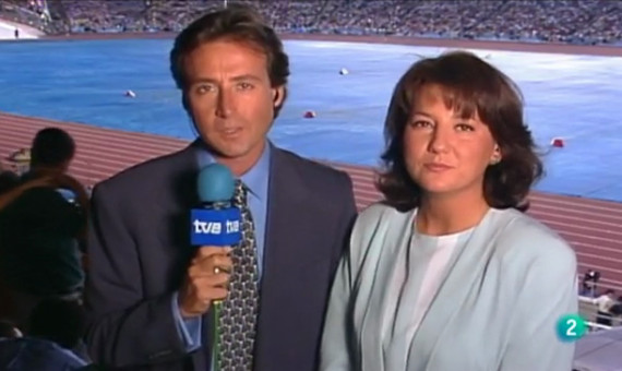 Matias Prats y Olga Viza cubriendo los JJOO de Barcelona