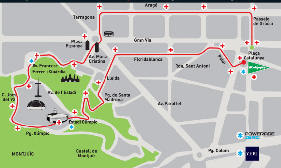 Recorrido de la Cursa de El Corte Inglés, que tendrá lugar el 8 de abril