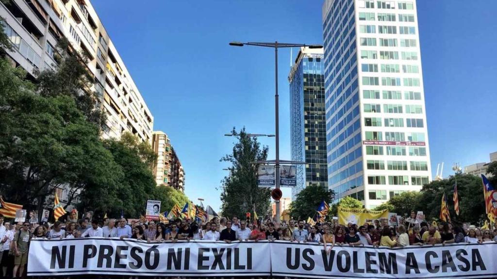 La cabecera de la manifestación en el punto de inicio de la misma / EP