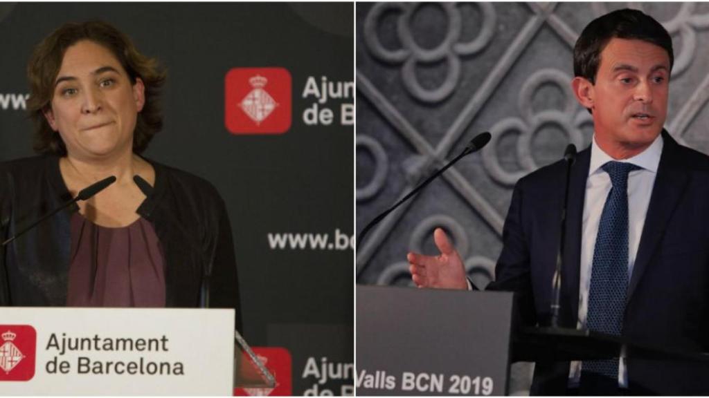 Ada Colau y Manuel Valls, aspirantes a ganar las elecciones municipales de Barcelona en 2019