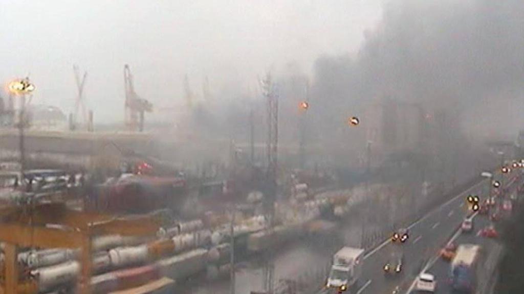 Accidente en el puerto de Barcelona